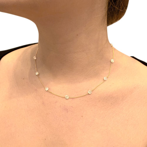 Collier Collier en or rose, 11 diamants bruns. 58 Facettes 29611