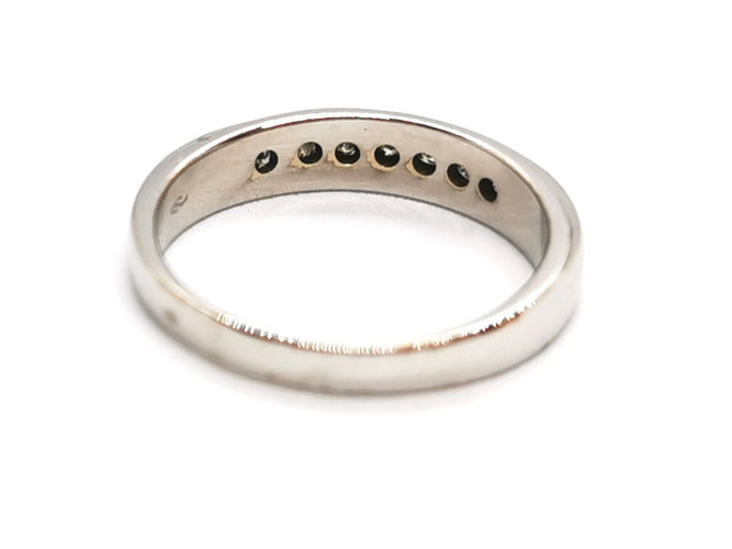 Bague 54 Bague Demie alliance Or blanc Diamant 58 Facettes 1186432CN