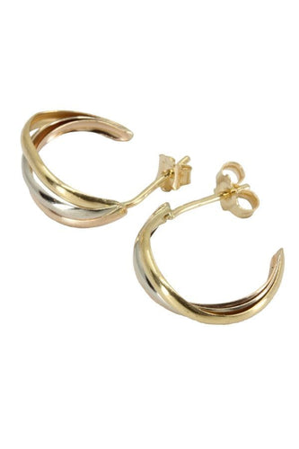 Boucles d'oreilles Demi-créoles 3 ors 58 Facettes 37351