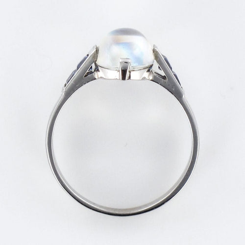 Bague 53 Bague pierre de lune et saphirs 58 Facettes 17-314-53-1