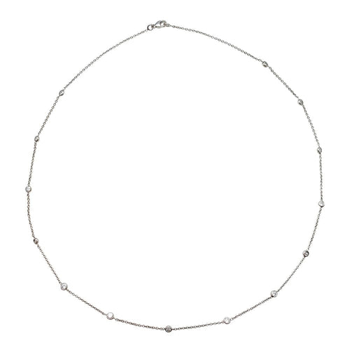 Collier Collier gouttière en or blanc, diamants. 58 Facettes 30177