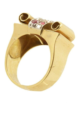 Bague 53 Bague tank rubis et diamants 58 Facettes 1711