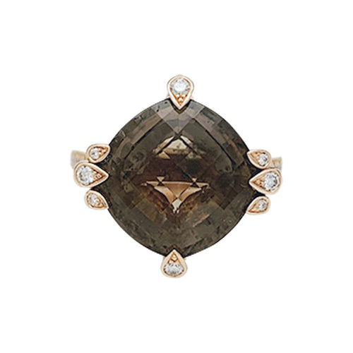 Bague 50 Bague Cartier "Inde Mystérieuse" en or rose, quartz fumé et diamants. 58 Facettes 30018