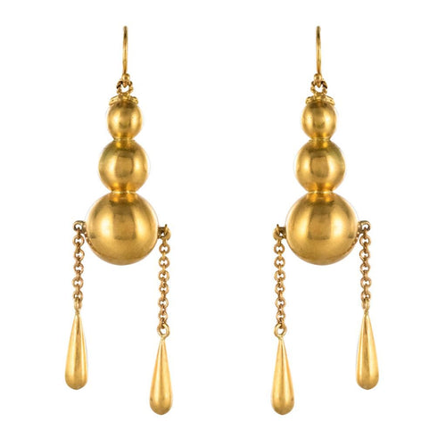 Boucles d'oreilles Boucles d'oreilles pendantes perles et gouttes d'or 58 Facettes 19-261