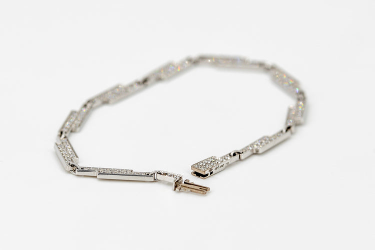 Bracelet Dinh Van Bracelet Seventies Or blanc Diamant 58 Facettes 00014GD