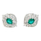Boucles d'oreilles Boucles d'oreilles en or blanc diamants et émeraudes. 58 Facettes 30528