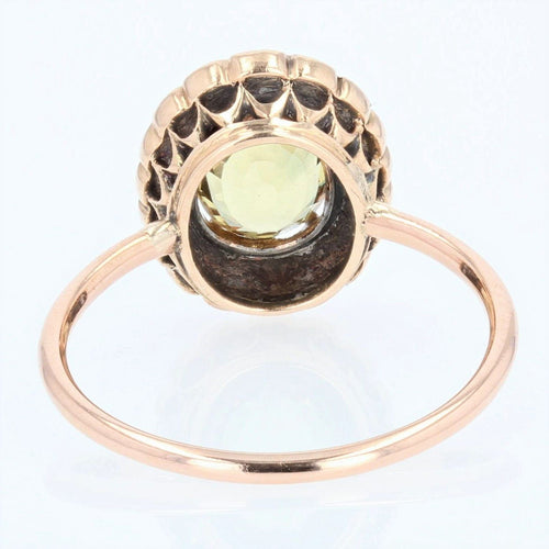 Bague 54 Bague ancienne saphir jaune et diamants 58 Facettes 20-619-48