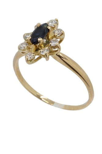 Bague Bague saphir entourage diamants 58 Facettes 37261