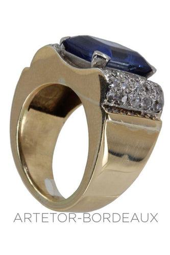 Bague 48 Bague tank saphir et diamants 58 Facettes 35631