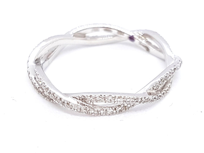 Bague 53 Etername Bague Entrelacs Or blanc Diamant 58 Facettes 06228CD