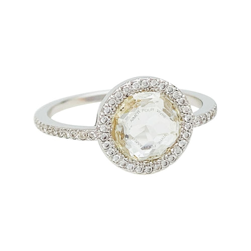 Bague 51 Solitaire Lorenz Bäumer "Aimer pour vivre" en or blanc et diamants. 58 Facettes 30477