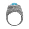 Bague 53 Bague "Dôme" en or blanc et cabochon turquoise. 58 Facettes 28499