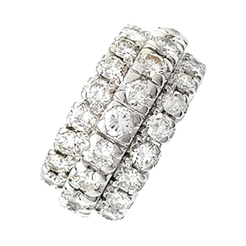 Bague 51 Bague bandeau en or blanc et diamants. 58 Facettes 30009