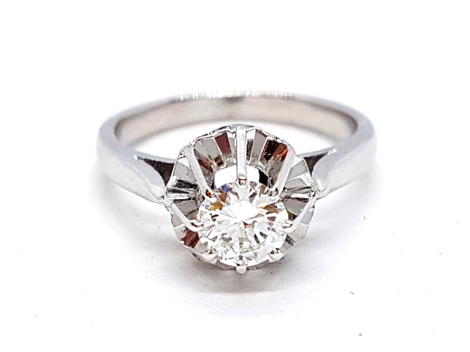 Bague 51 Bague Solitaire Or blanc Diamant 58 Facettes 05325CD