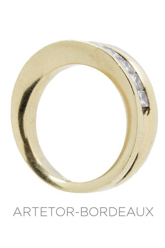 Bague 57 Demi-alliance diamants serti mystérieux 58 Facettes 32421