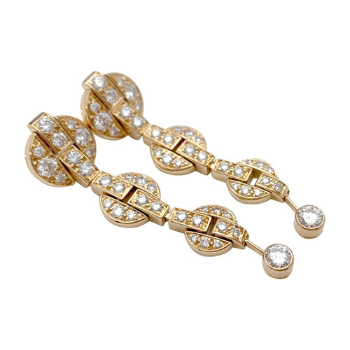 Boucles d'oreilles Boucles d'oreilles pendantes Cartier modèle "Himalia" en or jaune, diamants. 58 Facettes 29719
