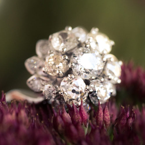 Bague 54 Bague rétro diamants bouquet 58 Facettes 20-196-51