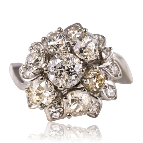 Bague 54 Bague rétro diamants bouquet 58 Facettes 20-196-51