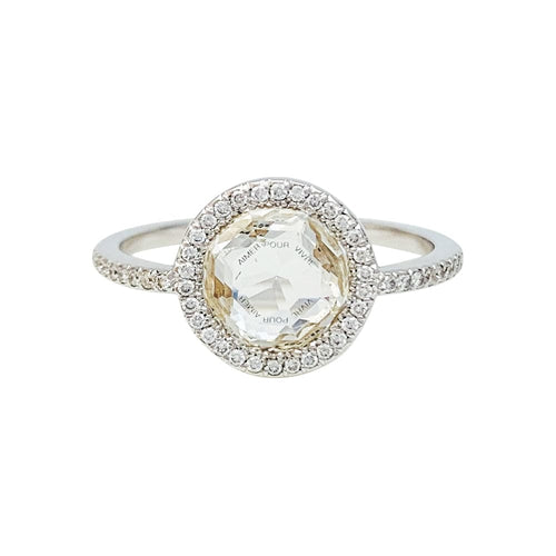 Bague 51 Solitaire Lorenz Bäumer "Aimer pour vivre" en or blanc et diamants. 58 Facettes 30477