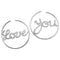 Boucles d'oreilles Créoles en or blanc et diamants "Love You". 58 Facettes 27406