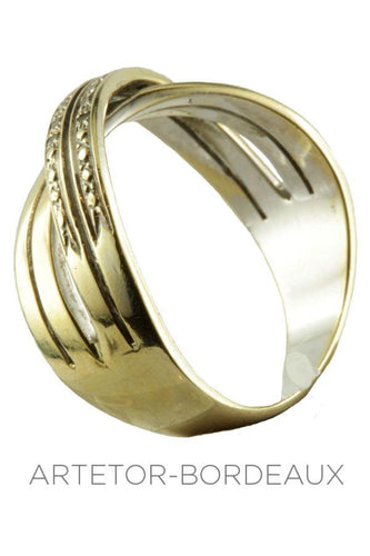 Bague 55 Jonc entrelacé diamants 58 Facettes 3891