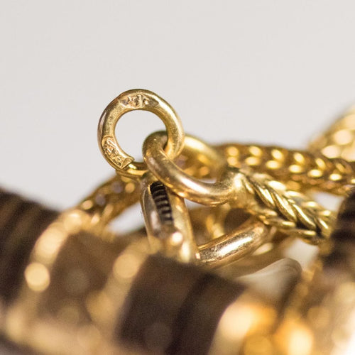 Collier Collier ancien médaillon et coulants émaillés et diamants 58 Facettes 18-357