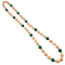 Collier Sautoir boules corail, chrysoprases, intercalaires or jaune. 58 Facettes 30348