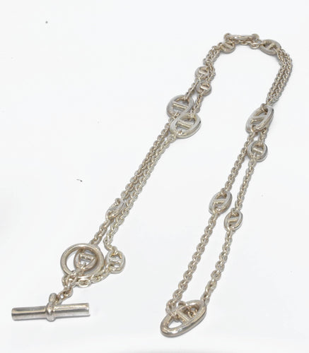 Collier Sautoir en argent  Hermès modèle Farandole 58 Facettes