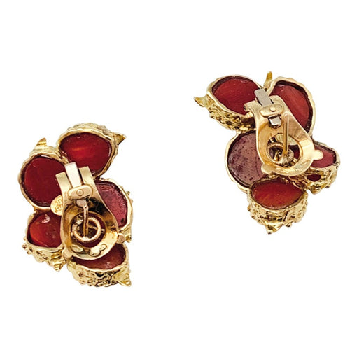 Boucles d'oreilles Boucles d'oreilles Chaumet or jaune et corail. 58 Facettes 29121