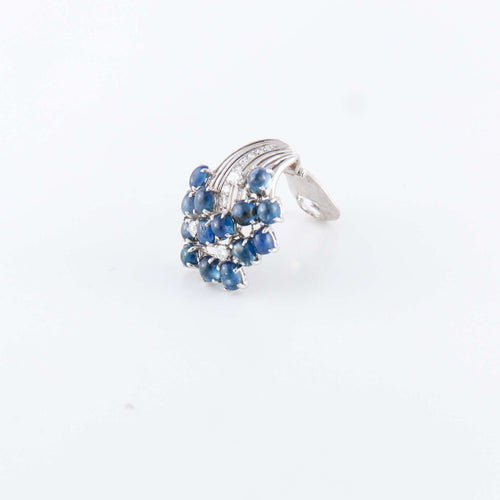 Boucles d'oreilles Clips d'oreilles Saphirs Diamants 58 Facettes 1