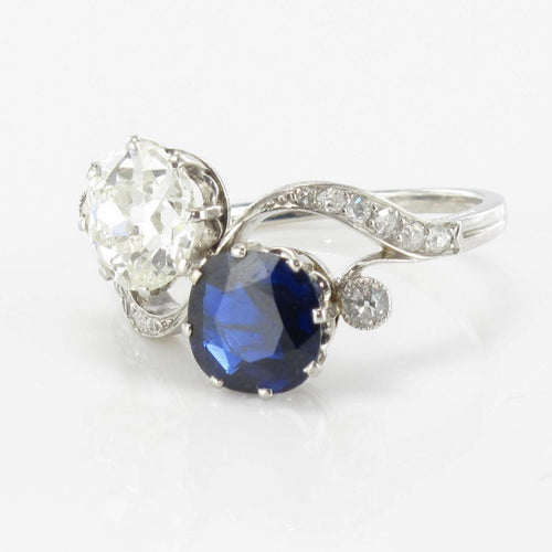 Bague 52 Bague Toi et Moi Saphir et Diamants 58 Facettes 12-028-5264344-54