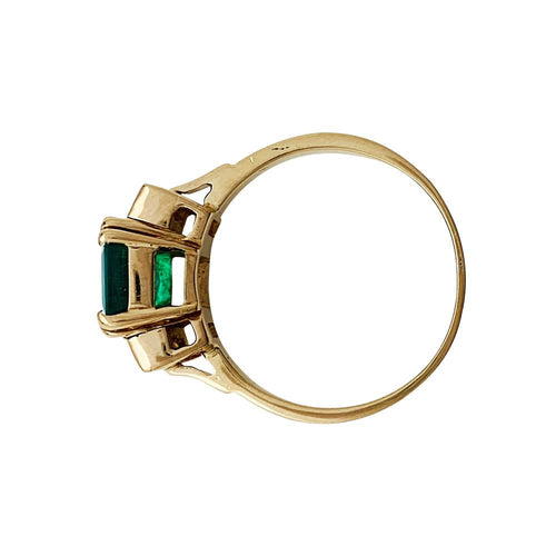 Bague 56.5 Bague en or jaune émeraude et diamants. 58 Facettes 30213