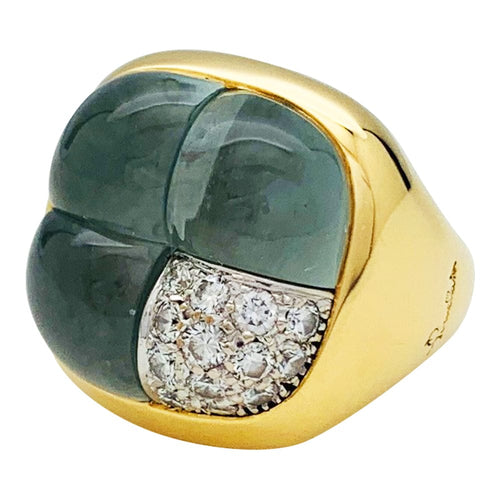 Bague 50 Bague Pomellato, "Mosaïco", or jaune et blanc, aigue-marines, diamants. 58 Facettes 30574
