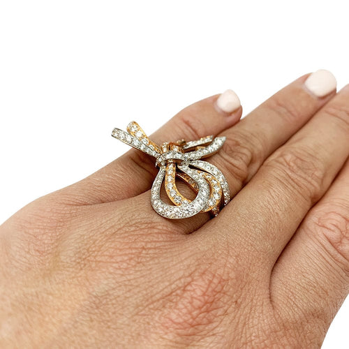 Bague 52 Bague Van Cleef & Arpels, "Double Noeud", or blanc, or rose, diamants. 58 Facettes 30614