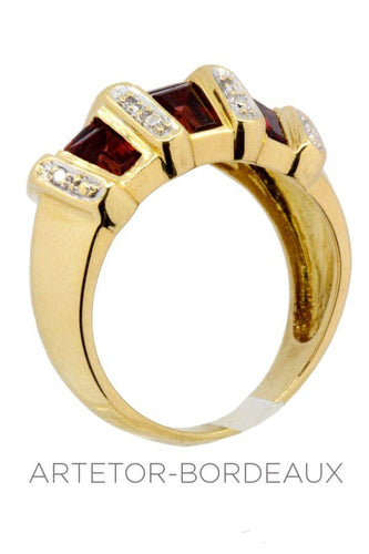 Bague 53 Bague moderne grenats et diamants 58 Facettes 34111