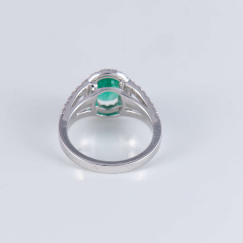 Bague Bague style Marguerite Emeraude Diamants 58 Facettes