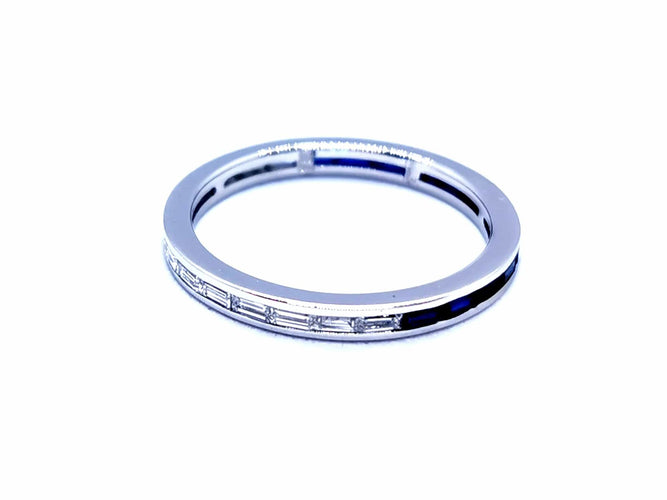 Bague 59 Bague Alliance Or blanc Diamant 58 Facettes 968086CN