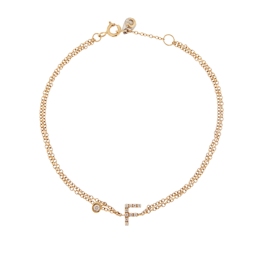 Bracelet Bracelet avec F et diamants 58 Facettes 27940