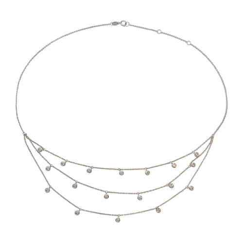 Collier Collier draperie en or blanc et diamants. 58 Facettes 29478