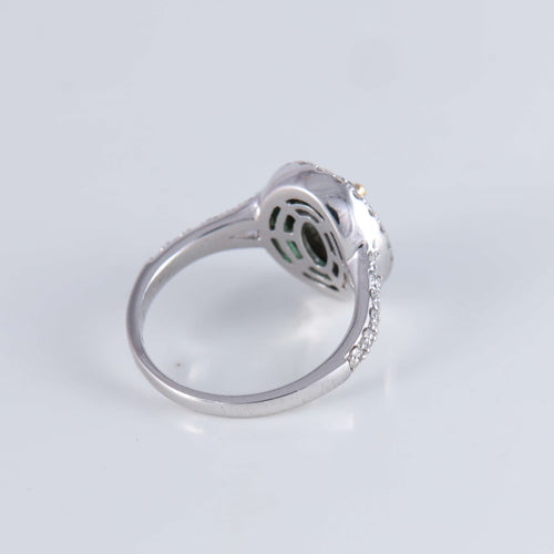 Bague 53 Bague style Marguerite Emeraude Diamants 58 Facettes 1