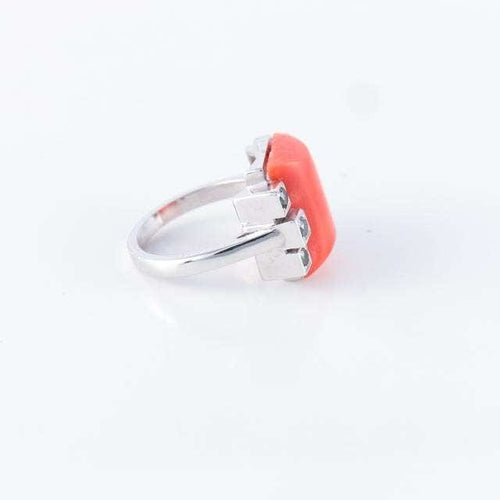 Bague Bague Corail Diamants noirs 58 Facettes B0956