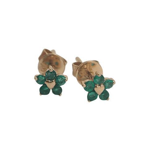 Boucles d'oreilles Boucles d'oreilles or jaune émeraudes 58 Facettes