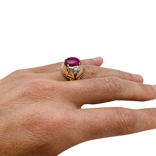 Bague 50 Bague rubis en or rose et platine, diamants. 58 Facettes 29958