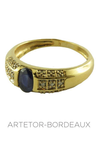 Bague 53 Bague saphir et diamants 58 Facettes 6101