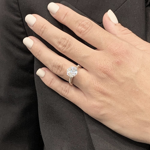 Bague 49.5 Solitaire platine, diamant 3.32 carats. 58 Facettes 30505