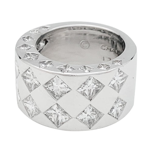 Bague 48 Bague Chanel "Jacquard" or blanc et diamants. 58 Facettes 29558