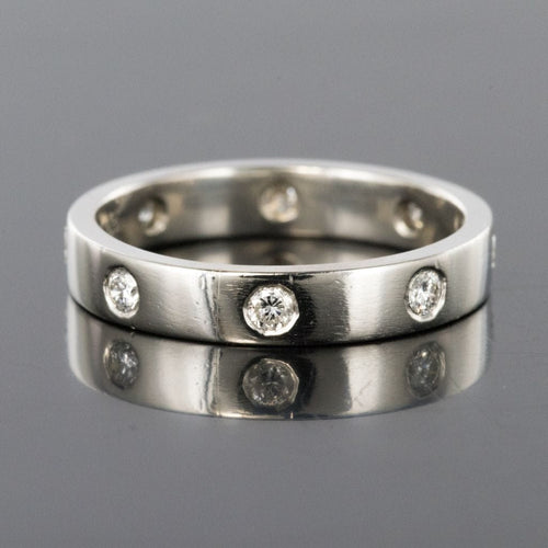Bague 55 Alliance bandeau diamants 58 Facettes 18-387B
