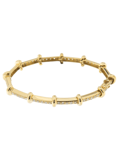 Bracelet Bracelet or jaune, ligne de diamants 58 Facettes