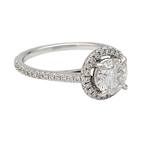 Bague 53 Bague solitaire diamant 1,01 carat en or blanc. 58 Facettes 29746