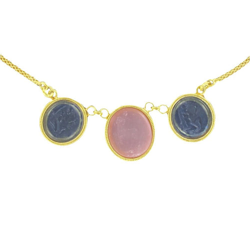 Collier Collier intailles sur pâte de verre 58 Facettes SC007